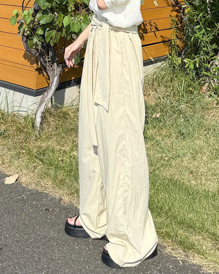 Scarf-layered pants