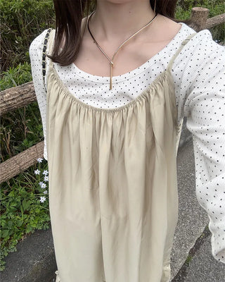 Round neck polka dot half-sleeve shirt