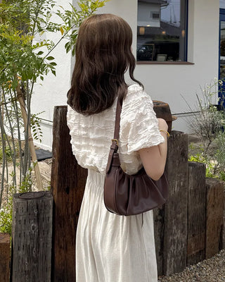 Wrinkle Volume Short-Sleeve Blouse