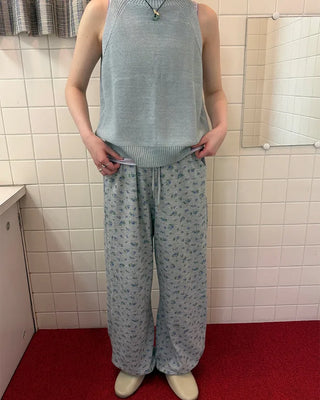Flower pattern sweatpants