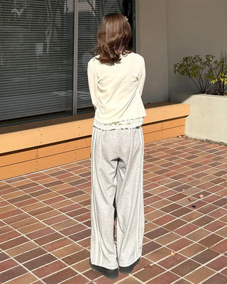 Side lace point sweatpants