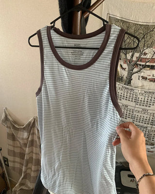 Striped sleeveless top
