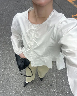 Bust lace string point blouse