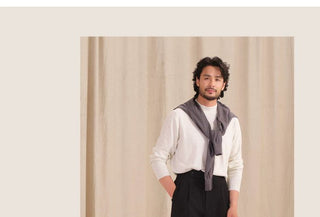 [CULTUM] Herringbone Brushed Pleated Trousers