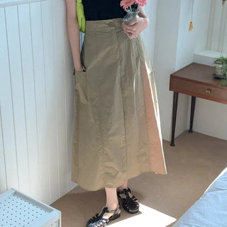 Nylon cargo skirt