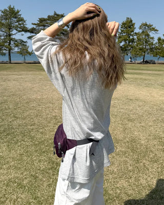 Oversized Long Sleeve Waffle T-Shirt