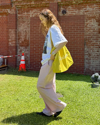 Belt loop striped easy pants