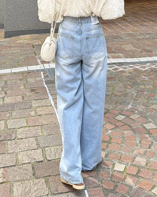 Wide-fit denim pants