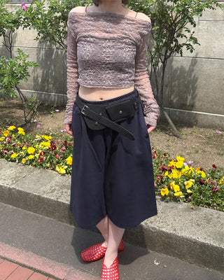 Waist string Bermuda sweatpants