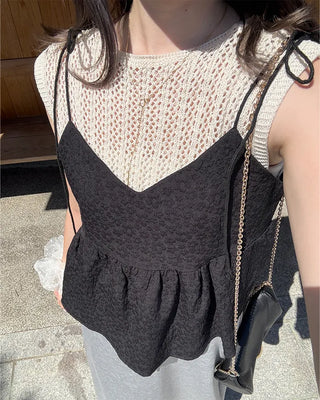 Strappy peplum blouse