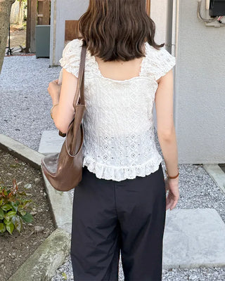 Lace-point blouse