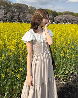 Shirred puff blouse