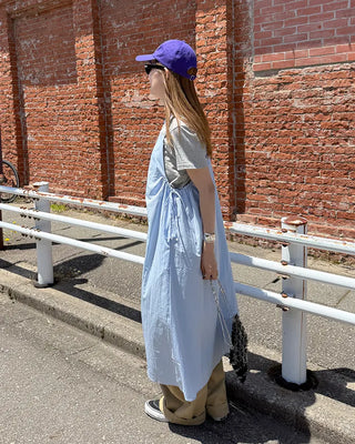 Side drawstring camisole long dress