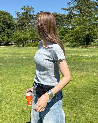 Short-sleeved T-shirt with perforations