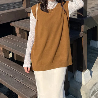Back button detail knit vest