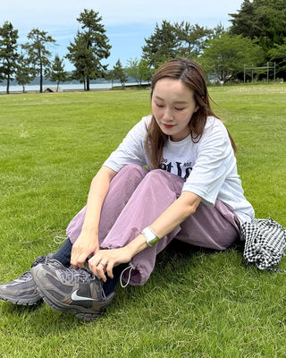 (Unisex) Nylon Check String Pants