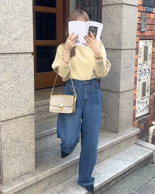 Asymmetrical Shoulder Loose Fit Knit