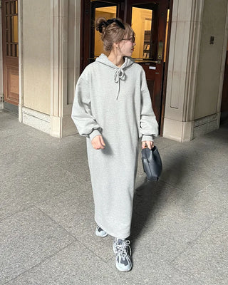 Brushed Hooded Long Dress