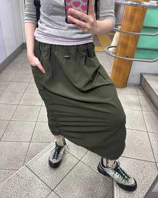 Side pocket nylon cargo skirt