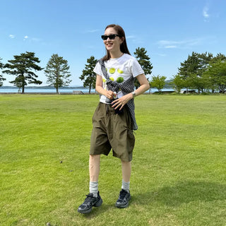 (Unisex) String Cargo Bermuda Pants