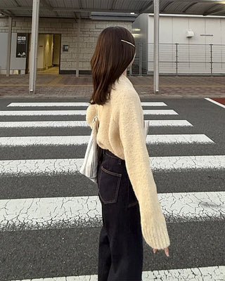 Bouclé Raglan Sleeve Cardigan