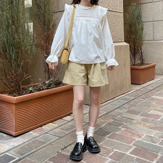 Pintuck frill blouse