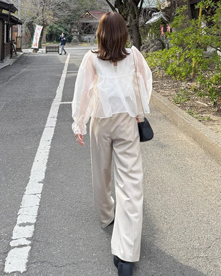 String strap wide slacks