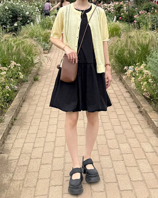 Balloon sleeveless midi dress