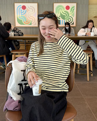 Classic striped T-shirt with label