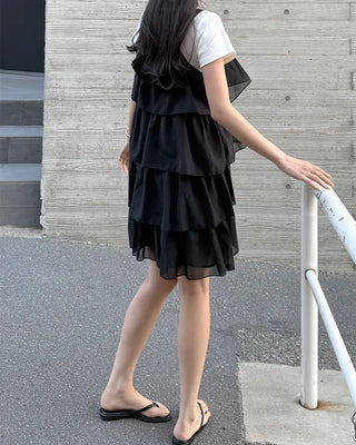 Can-can frill mini dress