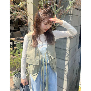 Round neck sheer long T-shirt