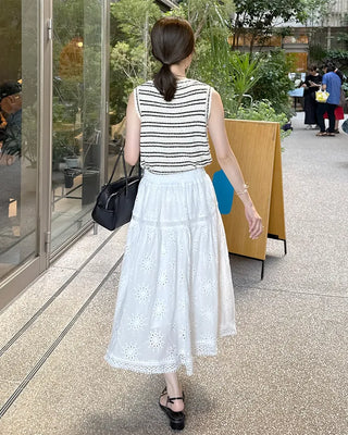 Border Round Neck Sleeveless