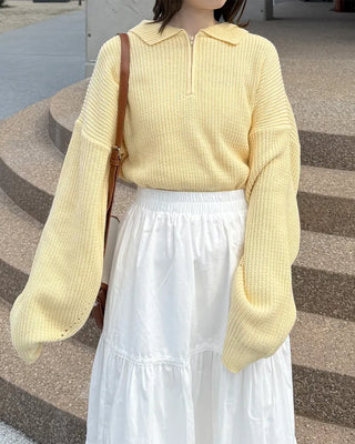 Loose-fit half-zip knit