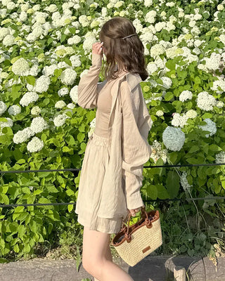 Linen shirt and shorts set