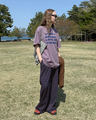 (Unisex) Lettering Oversized Half T-Shirt