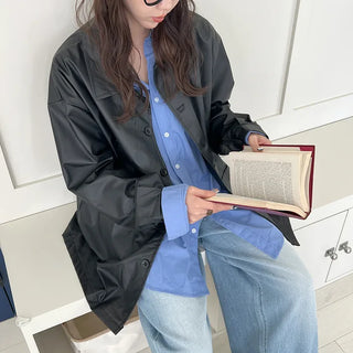 Simple leather jacket