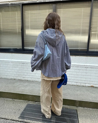 Checked hoodie shirt