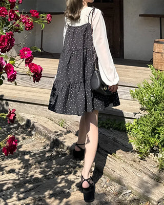 Polka Dot Can-Can String Mini Camisole Dress