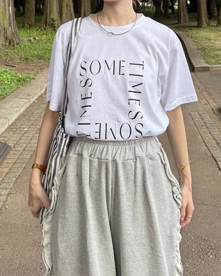 Sometimes Lettering Short-Sleeved T-Shirt