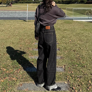 Stitch Point Wide Denim Pants