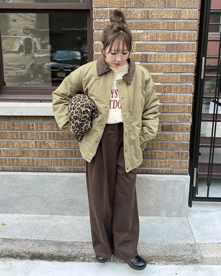 Oversized color-accented blouson