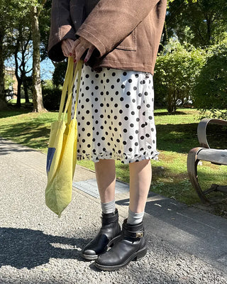 Polka Dot Frill Midi Skirt