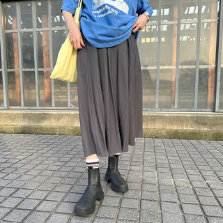 Pintuck pleated long skirt