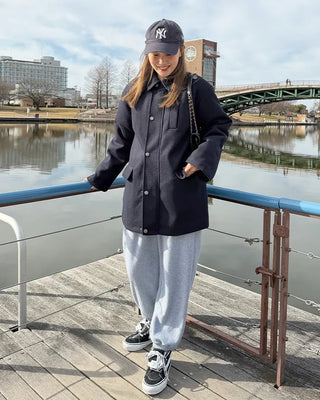 Fleece easy pants with pocket patch