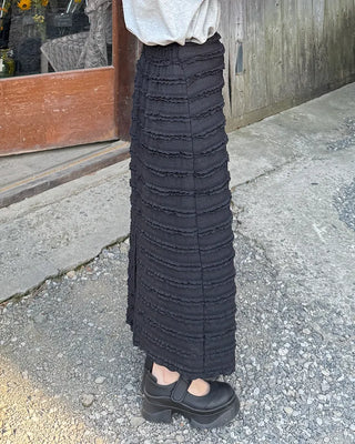 Wave frill long skirt