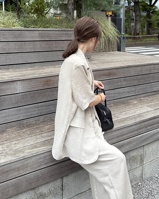 Simple jacket and slacks set