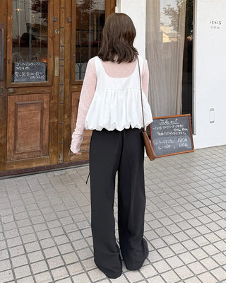 Belted wide-leg pants
