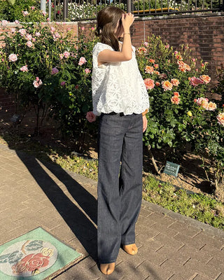 Summer pocket stitch bootcut low denim