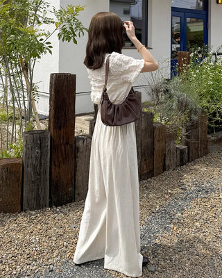 Wrinkle Volume Short-Sleeve Blouse