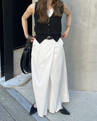Wrap detail long skirt